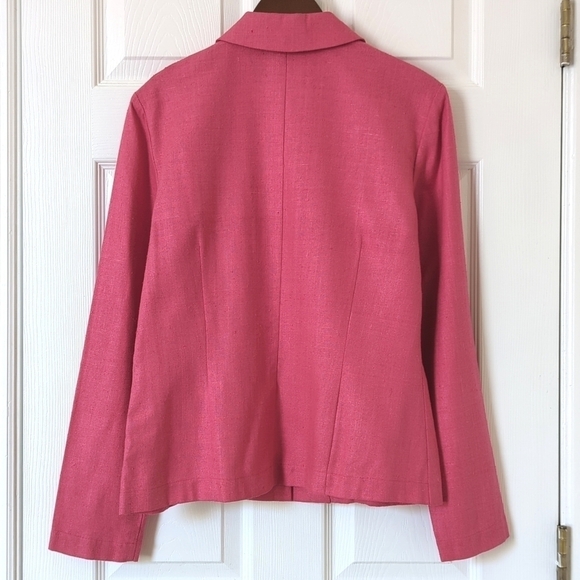 Dana Buchman 90's Vintage Lightweight Linen Collared Button Up Shacket Pink 10 - Picture 13 of 14
